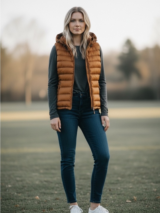 32 Degrees Jackets & Blazers - 32 Degrees Heat Women's Lightweight Puffer Vest in Rust M